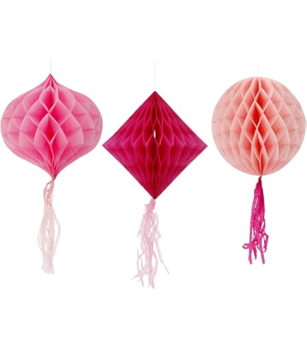 Boules Déco Papier Nid D'abeille YLY's Love - Lot De 10 (20 Et 25 Cm) - Pour Fête Et Mariage