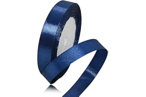 XMASOLD Dunkelblau Satinbands 15mm Breit, 22 Meters Schleifenband, Geschenkband für Geschenkverpackungen, DIY Handwerk, Blumensträuße, Nähprojekte, Schleifenherstellung, Geburtstags- und Hochzeitsdekorationen