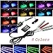 Produktbild 4PCs Auto-Innenraum-Atmosphäre Beleuchtung mit 8 Farbe 9 LED-Licht, Auto-Innenraum Fußwell Beleuchtung Kit, Neon Deko Licht Streifen mit Sound aktiv Funktion und Wireless IR Fernbedienung