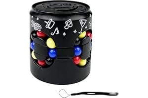 Ghazpmuk Magic Bean Rotating Cube, Rotierender Fingerwürfel, Magic Beans Spielzeug, Magic Bean Cube Rotierendes Spielzeug, Dekompression Bean Zauberwürfel Spielzeuge für Kinder Erwachsene (SCHWARZ)