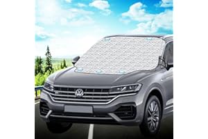 Aoreun Protector de Parabrisas, Funda Plegable Parabrisa Delantero con imán, Funda de protección contra el Sol, Las heladas, el Polvo y la Nieve, Protector Parabrisas Todos los climas 180x116cm