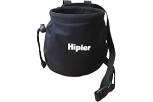 HIPIER Chalkbag für Klettern Gymnastik Gewichtheber Kreidetasche mit Reißverschlusstasche hinten und verstellbarem Gürtel
