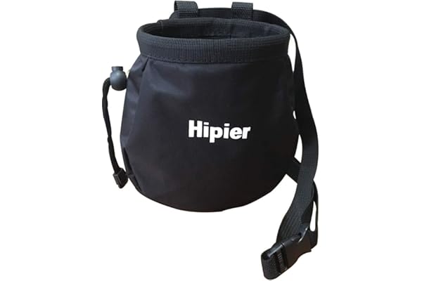 HipierFx Sac à magnésie pour l'escalade de Gymnastique haltérophile Sac de Craie avec Poche arrière zippée et Ceinture Ajustable