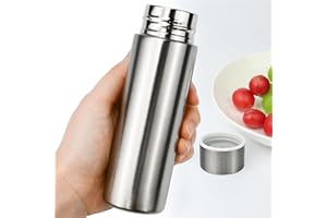 HWSWSH Borraccia Termica in Acciaio Inox Mini Thermos Portatile da Viaggio Bottiglia Sigillata per Caffè e Bibite Calde o Ghiacciate - Argento