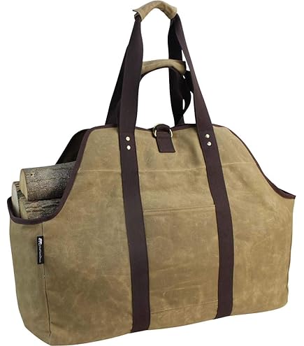 Faltbare Kaminholztasche Armeegrün - Wasserdichte Tragetasche Für Brennholz Drinnen & Draußen