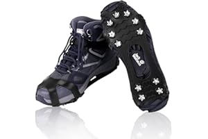 Lechin Ramponi Ice Tacchetti 11 Borchie Neve Ghiaccio Ramponi Tacchetti Spikes Ramponi per Scarponi Trazione Antiscivolo su Scarpe Stivali per passeggiate ed escursioni in inverno