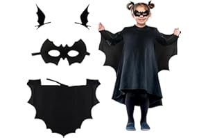 BOOSHMall Kostium nietoperza z tiarą, 3-częściowy kostium nietoperza dla dzieci na Halloween, karnawał, imprezę cosplay, dla 3–9 dziewcząt i chłopców