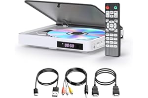 DVD Player Arafuna, DVD Player für Fernseher mit Alle Regionen Frei, DVD/CD-Player HDMI 1080P mit AV-Ausgang, USB Eingang, Fernbedienung und AV-Kabel, integriertes PAL/NTSC-Weiß
