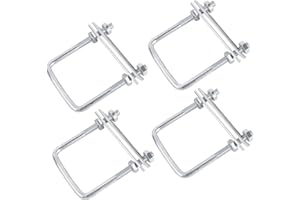 OBQCARE Bügelschraube U-Bügelverschlus U-Schrauben Schellen U-Bolzen 4 Stück Quadratische Bolzen M8 Gewindebügel Mit Mutter Rahmen Und Unterlegscheibe für Pipelines Abschleppen von Autos und Schiffen