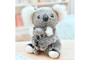 LONTG Koala Peluche Doux Koala Ours Mama et Bébé pour Enfants Filles Poupée Chiffon en Peluche Mignon Poupon Koala Adorable Jouet de Sommeil Poupée Cadeaux pour Fête Anniversaire Noël Décoration 28cm