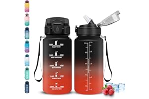 Grsta Borraccia, 500ml Borraccia Bambini, Senza Perdite, Bottiglia con Cannuccia, Facile da Pulire, Borracce Motivazionale, con Slogan Motivazionale, Borracce per Campeggio, Ufficio, Corsa, Scuole