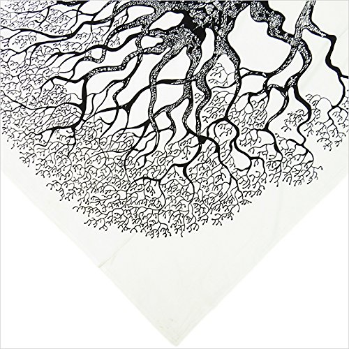 EYES OF INDIA – DOPPEL weiß HIPPIE INDIAN MANDALA BAUM LEBEN WANDTEPPICH Picknick Bohemian - 6