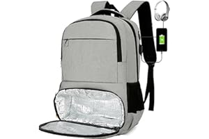 CINGHI LUSSO Laptop Backpack with USB Charging&Headphone Port Computer Bag Cabin Bags Insulated Cooler Rucksack for Men Women with Anti-Theft Bag Travel Essentials