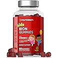 Kids Iron Gummies with Vitamin C | 60 Count | Natural Cherry Flavour | Chewable Vegan Supplement | by Horbaach