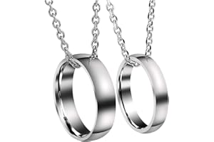 Jovivi Personalised Promise Rings Necklaces Couples Boyfriend Girlfriend Valentines Gifts for Him Her Husband Wife Annversary Wedding Engagement