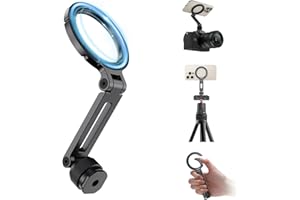 ULANZI MA07 MagLock Handyhalterung Magnetische mit 1/4" Schraubenloch Aluminium Adapter Stativ Faltbarer, Zubehör für Tripod Selfie Stick Smartphone Handyhalter kompatibel mit Magsafe/iPhone/Kamera