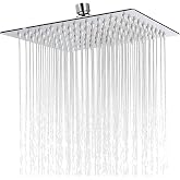 IONIX Rain Shower Head For Bathroom | 6- Inch Ultra Slim SS-304 Stainless Steel Square Design for High Pressure, Head Shower 