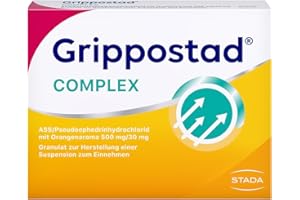 Grippostad Complex – Schnell wirkendes Trinkgranulat bei Schnupfen, erkältungsbedingten Schmerzen & Fieber – mit Acetylsalicylsäure – 1 x 20 Beutel