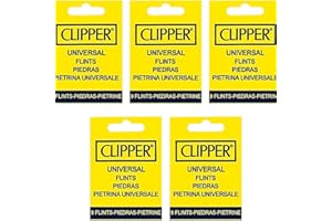 ALPHAPREMIUMX Clipper, pietra focaia universale per accendino, ricarica riutilizzabile per accendini, confezione da 45 (5 confezioni da 9 pietre focaie)