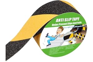 YORWE Anti Slip Tape, High Traction,Strong Grip Abrasive, Not Easy Leaving Adhesive Residue, Indoor & Outdoor (50MM Width x 5M Long, Black/Yellow)