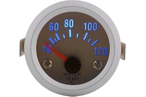 Qiilu Jauge de température de l'eau avec capteur 52 mm 2“ Digital Température de L'eau Blue LED pour 40-120 ℃ Gamme