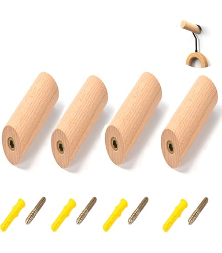 Wandhaken Aus Massivholz Buche - Moderne Garderobenhaken 3x10cm