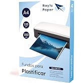 RAYLU PAPER - Pack of 100 Laminating Pouches Transparent Gloss Laminating Laminating Laminating Pouches Laminator Pouches Pla