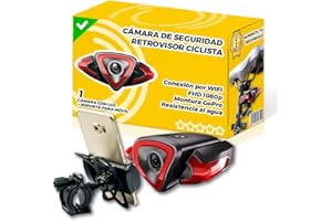 THE INVENTIONS EMPORIUM Camara Video Bicicleta Graba, Visualiza en Tiempo Real y con Luz - Luz Bicicleta - Luz Trasera Bicicleta - Intermitentes Bicicleta