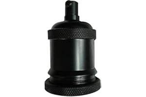 LEDSone E27 Vintage Solid Bulb Socket Ceramics Lamp Holder Edison Screw Light Bulb Socket Adapter Ideal for Vintage Edison Filament Bulbs Antique metal (Black)