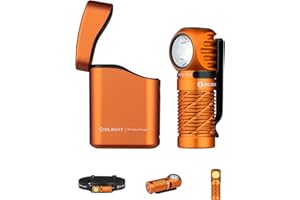 OLIGHT Perun 3 Mini Kit Lampada Frontale 1250 Lumen, Torcia Ricaricabile con Powerbank 5000mAh Portata 155m IPX8 5 Modalità Luce Ideale per Outdoor Trekking e Lavoro (Arancione)