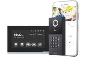 NIVIAN IVIAN Interphone vidéo Intelligent WiFi Full HD pour extérieur avec écran Tactile et Clavier, Connexion à 2 Fils, contrôle App TUYA, enregistrements sur microSD