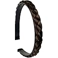 BAKEFY Braided for Women and Girls Plastic Braided Headband Synthetic Hair Plaited Head Band Hairband - Black