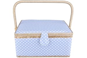 NEUFDAY Nähkorb groß, großen Nähkorb Haushalt Stoff Handwerk Thread Nadel Aufbewahrungsbox Veranstalter(Blau)