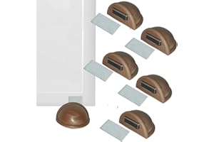 JANDTEK Fermaporta magnetico - Fermoporta da pavimento 6 pezzi - Fermaporte da terra adesivi - Blocca porta da pavimento marrone - Paracolpi porta