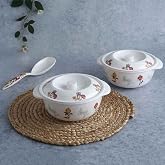 Wonderchef Venice Serving Casserole with Lid - Red, Set of 2