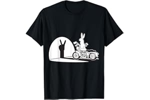 CADEAU MOTARD HUMOUR Salut Motard Humour Ombre Chinoise Lapin Main Moto Vintage T-Shirt