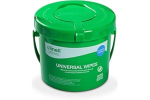 Clinell Universal Cleaning and Disinfectant Wipes Bucket - Pack of 225 - Multi Purpose Wipes, Kills 99.99% of Germs, Effective from 30 Seconds