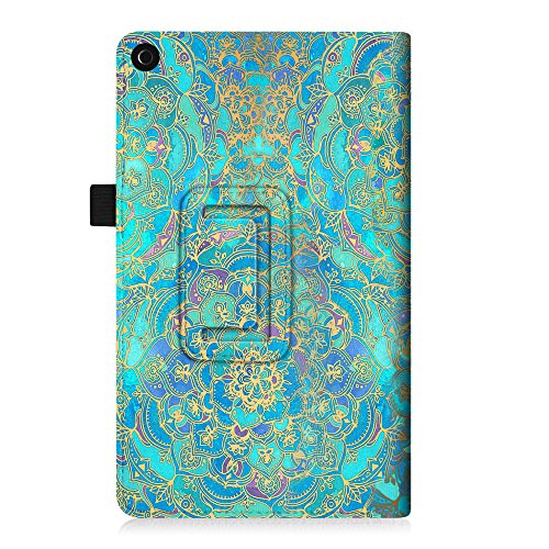 Fintie Folio Hülle für Amazon Fire HD 8-Hülle (8-Zoll-Tablet, 7. Generation – 2017) – Premium Kunstleder Schutzhülle Tasche mit Standfunktion, Jade - 9