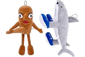 Benolls Tung Tung Tung Sahur Plush,2025 New Tralalero Tralala Plush,Italian Brainrot Stuffed Figure Pillow Gift for Fans (Gray+Brown)