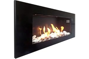 KAMINBAU MIERZWA Lila24.com Cheminée murale Bio à l’éthanol - Modèle XXL plus - Noir