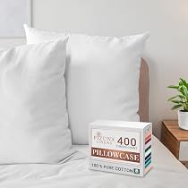 Pizuna Lot De 2 Taies D’Oreiller 65x65 Cm Argent – 100% Coton Longue Fibres 400 Fils, Satin Doux Respirant Avec Rabat 20 Cm