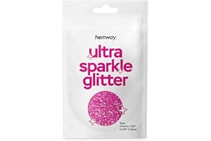 Hemway Premium Ultra Sparkle Glitter Multi Purpose Metallic Flake for Arts Crafts Nails Cosmetics Resin Festival Face - Baby Pink Iridescent - Chunky (1/40" 0.025" 0.6mm) 10g / 0.35oz Sample