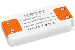 GONEW21 Transformador 220V A 12V - Transformador 12V Driver LED, 18W Transformador LED, Sin Parpadeo LED, Sin Ruido Del Transformador, Transformador De Bajo Voltaje LED Para G4 Mr16 Gu5.3 LED, 1 ud