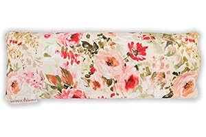 LAMARE Saco Semillas Microondas de Trigo y Lavanda 24 x 8 cm Funda Lavable 100% Algodón - Cojín Térmico Para Ojos Terapia Frío y Calor y Cólicos Bebe. (Rosas Crudo) Saco de Semillas Para Microondas.