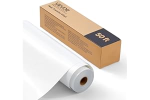 VEVOR Heat Transfer Vinyl, 304.8 x 15240mm, Glossy White HTV Iron on Vinyl Roll, Easy to Cut and Weed, Strong Adhesion, Compatible with Cutting Machines, for Various Materials, T-shirts, Pillows, Hats
