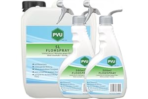 Pvu Floh Spray 5L + 2x500ml - Langzeitwirkung gegen Flöhe & Tierflöhe Innen und Außen auf Wasserbasis
