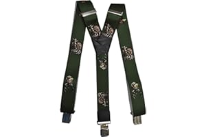 Olata Bretelles de Chasse Résistantes pour Hommes avec Pinces Gaufrées - 4 cm