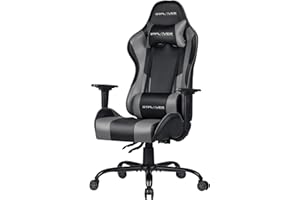 GTPLAYER Gaming Chair Office Chair Swivel Heavy Duty Chair Ergonomic Design with Cushion and Reclining Back Support(GREY)