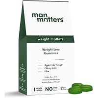 Man Matters Metabolism Booster ACV Gummies - Apple Cider Vinegar Keto Weight Loss Capsules, Appetite Suppressant and Fat Burners for Men - Gelatin and Sugar Free Vegan Chewable Tablets (One Month Pack)
