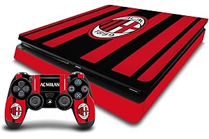 Head Case Designs Officially Licensed AC Milan Home 2021/22 Crest Kit Vinyl Sticker Gaming Skin Decal Cover Compatible With Sony PlayStation 4 PS4 Slim Console and DualShock 4 Controller